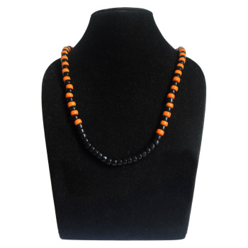 Orange Black Beads Necklace - Ethnic Inspiration